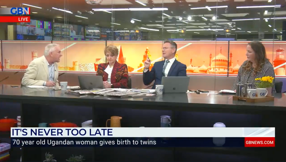 GB News panel featuring Clare Muldoon and James Woudhuysen