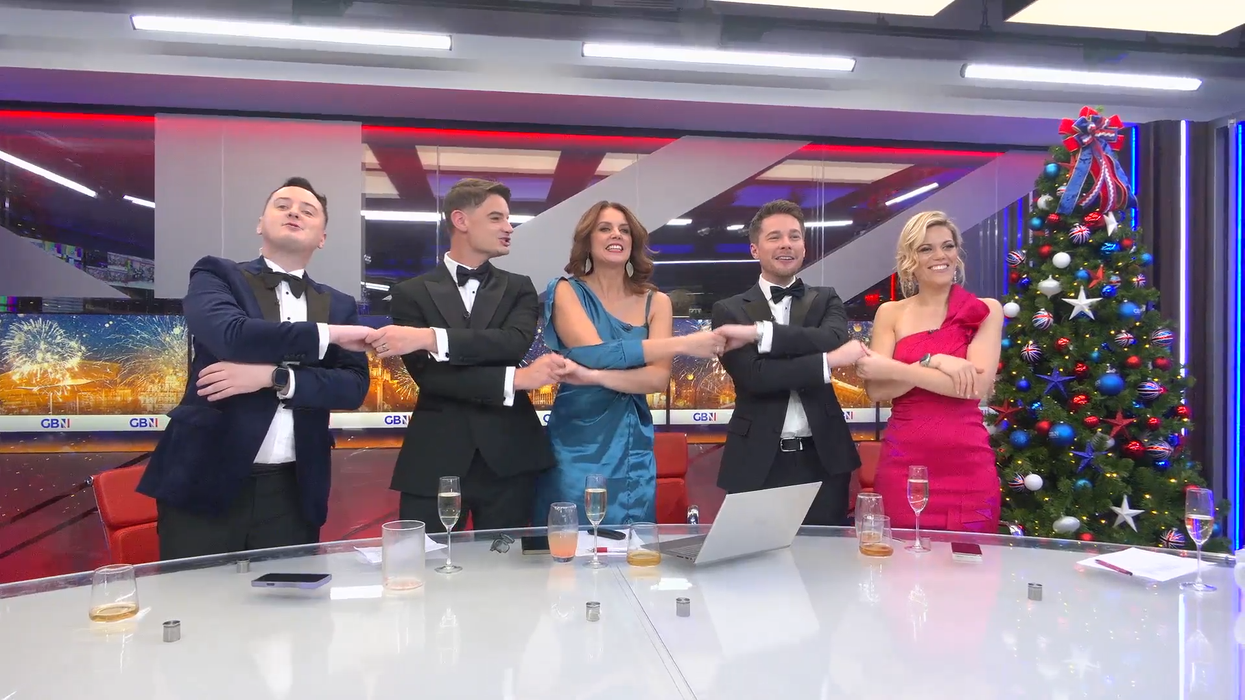 GB News stars link arms as they sing Auld Lang Syne to ring in the New Year