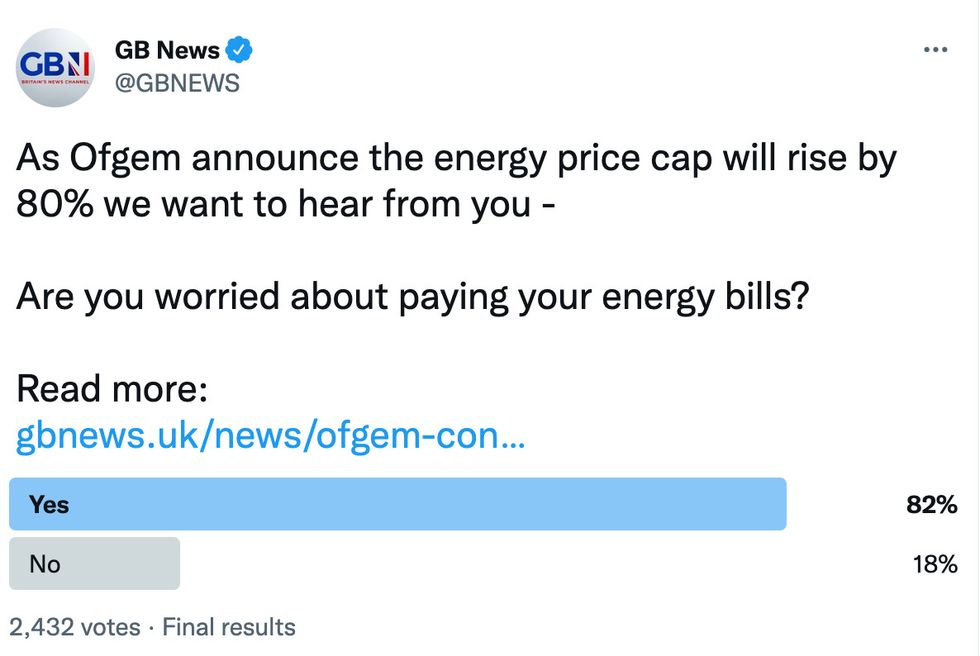 GB News viewers said they were worried about paying their energy bills