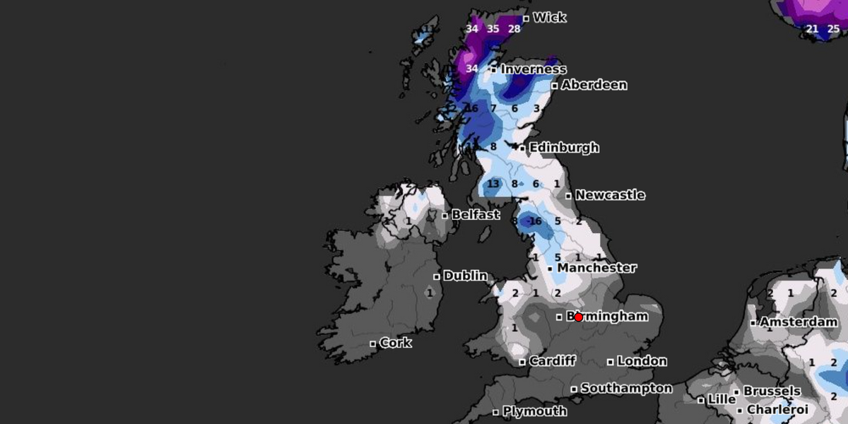 NextImg:UK snow maps: Britain to be lashed by heavy snow as bitter -5C chill looms