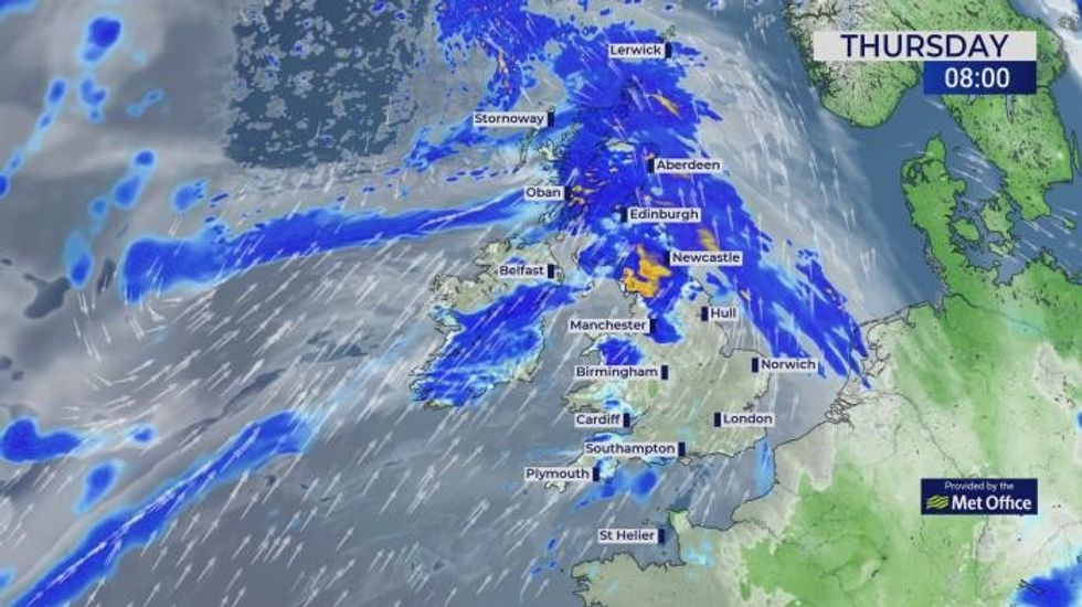 UK weather: Britain to be blasted with 'torrential deluge of giant hailstones' and heavy downpours in Atlantic storm clash