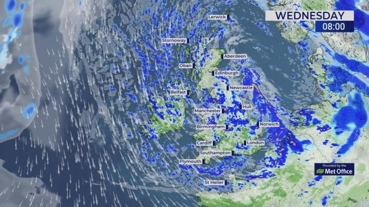 Arctic blast sends temperatures tumbling as freezing winds erupt into thundery hailstorms