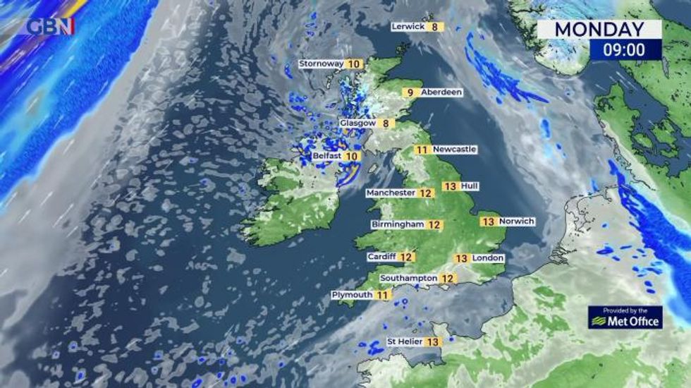 UK weather: Rain in the northwest, sunshine and showers in the south