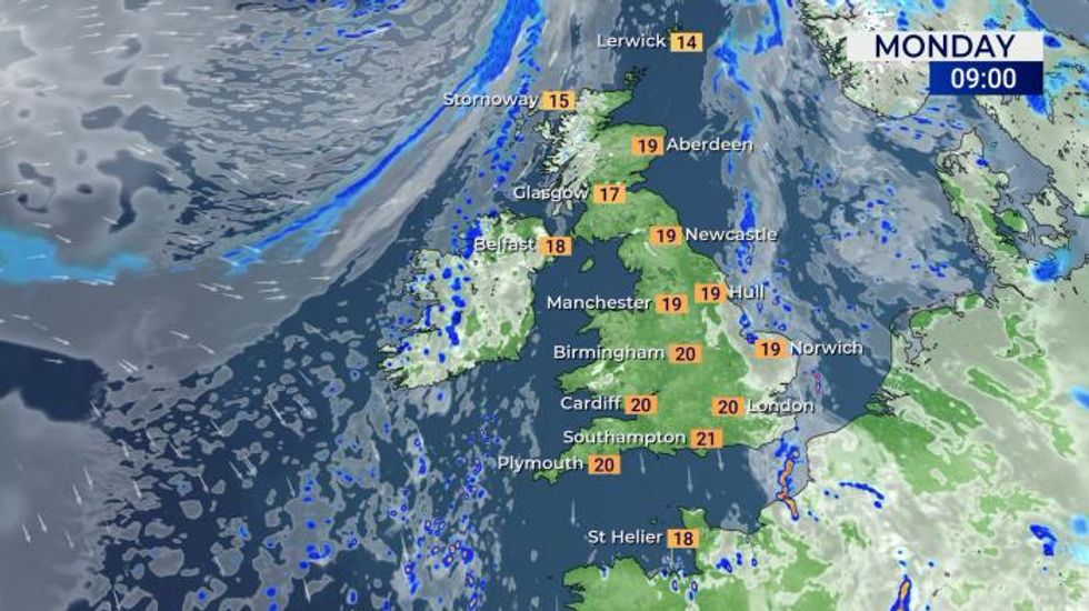 Weather: Warm and sunny, with sporadic showers