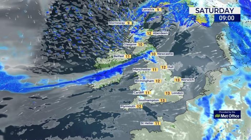 UK weather: Wet and windy in the north this weekend