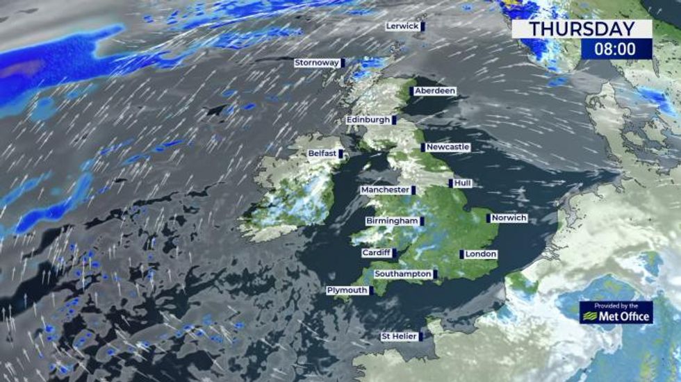 UK forecast: Sunshine and some fog in the South with cloudier patches with some rain in the North