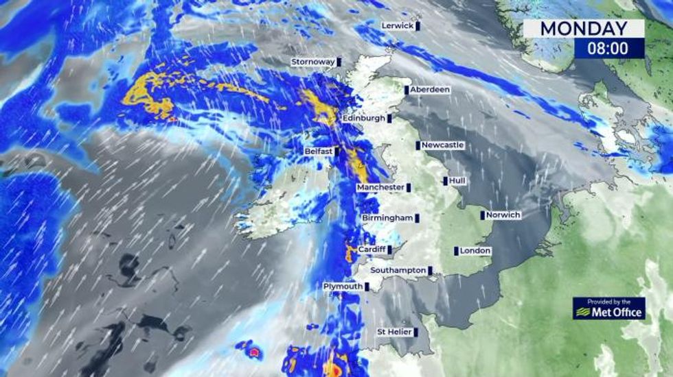 UK weather: Mild start to week with rain across large parts of Britain