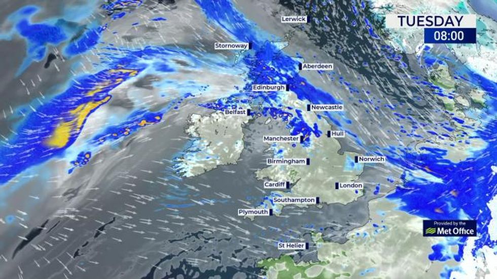 UK Weather: Milder but mostly grey, becoming colder on Wednesday