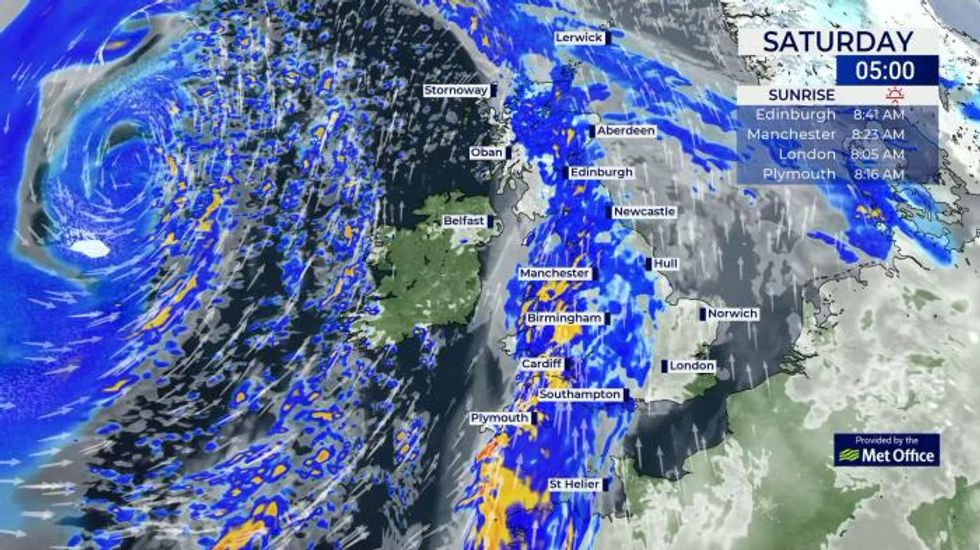 UK weather warning: Britain faces entire MONTH of wild Atlantic storms powered by supercharged 220mph jet stream - Met Office warns of 'impacts' from heavy rain and strong winds