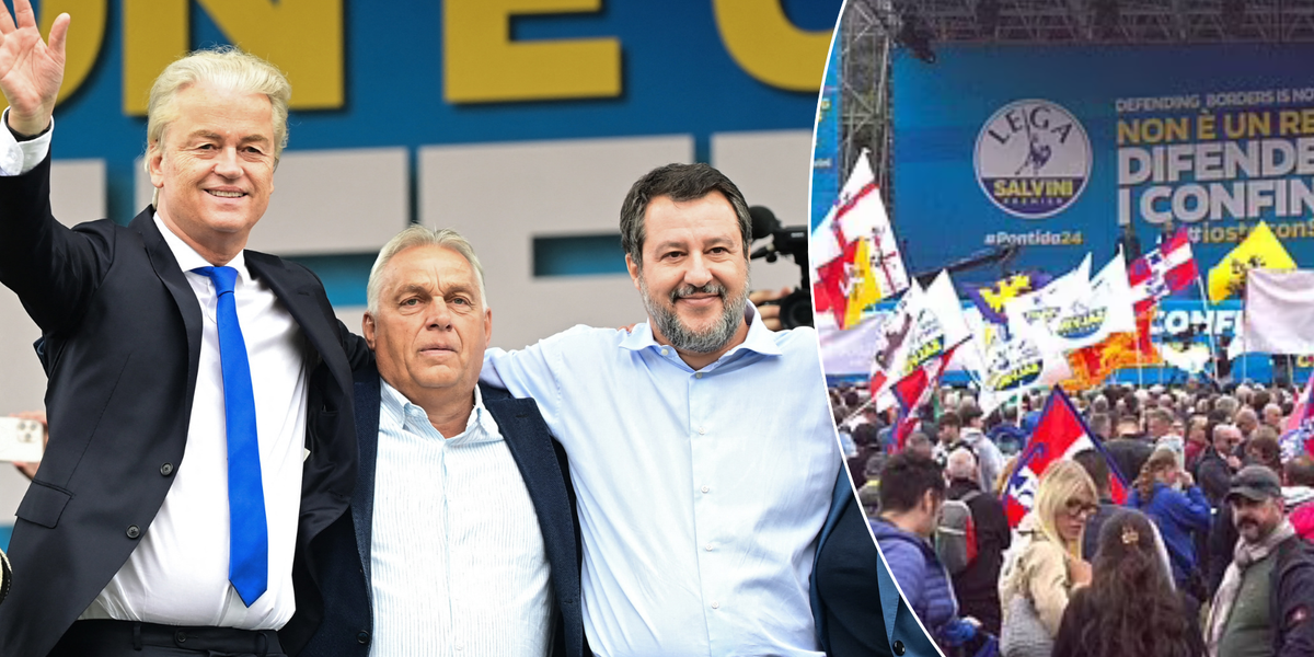 NextImg:Thousands of protesters gather for EU's 'anti-migrant Glastonbury' as they cheer for Geert Wilders and Viktor Orban