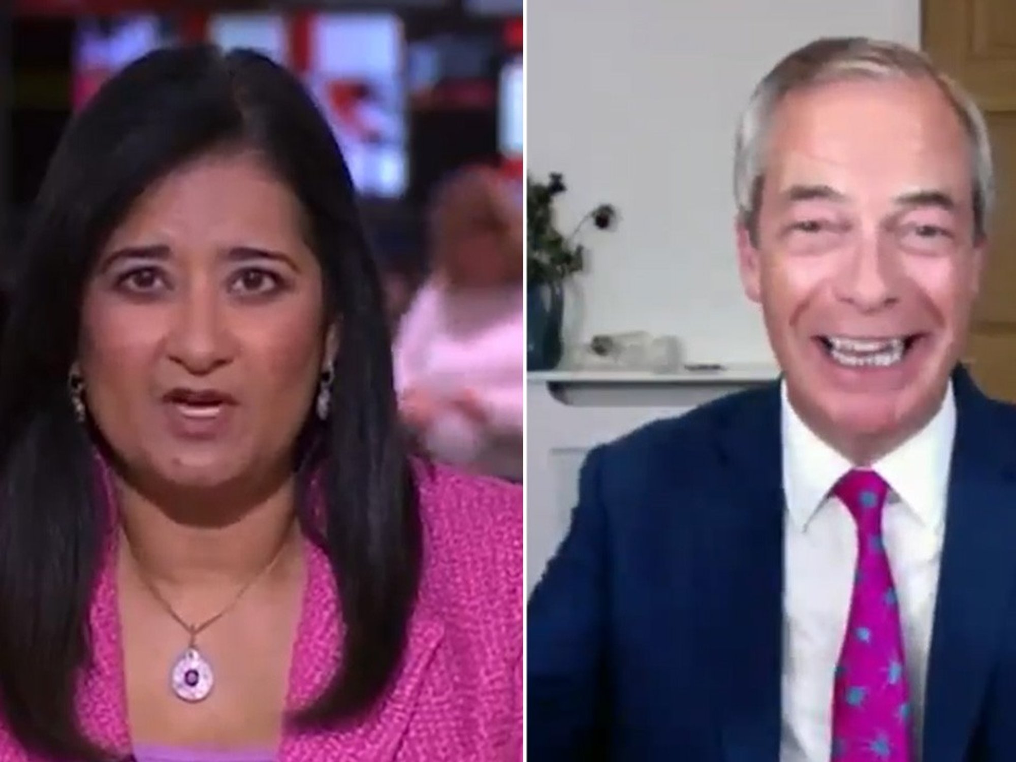Geeta Guru-Murthy and Nigel Farage