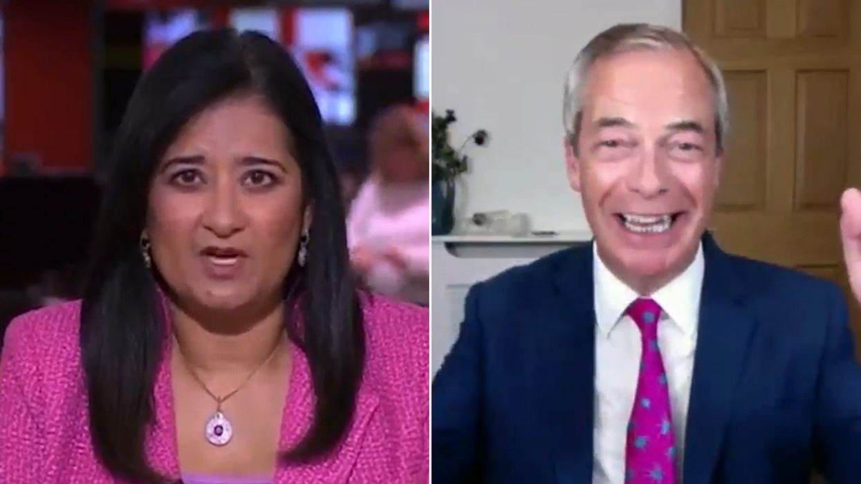Geeta Guru-Murthy and Nigel Farage