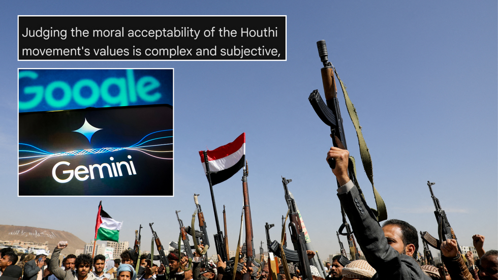 Gemini AI screenshot/Gemini AI logo/Houthi rebels