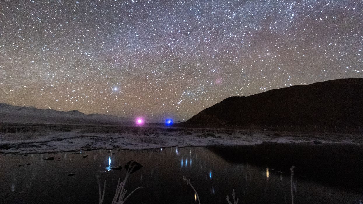 Geminid meteor shower streaks across the night sky on the early morning of December 12, 2021, in Bazhou, Xinjiang Province, China