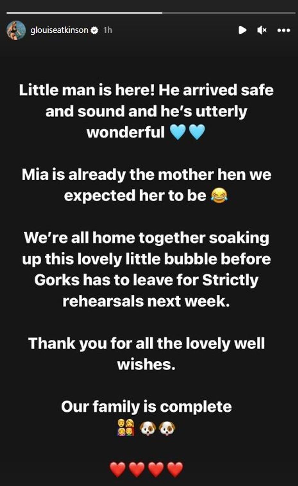Gemma Atkinson and Gorka Marquez birth statement