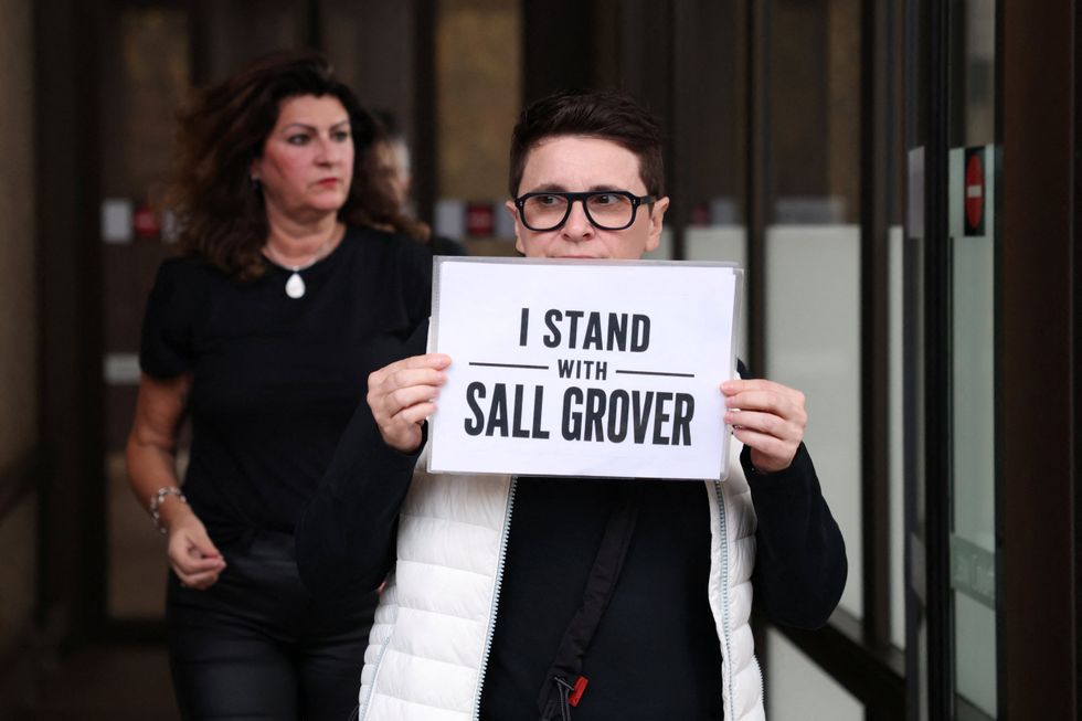 Gender-critical protester backs Sall Grover