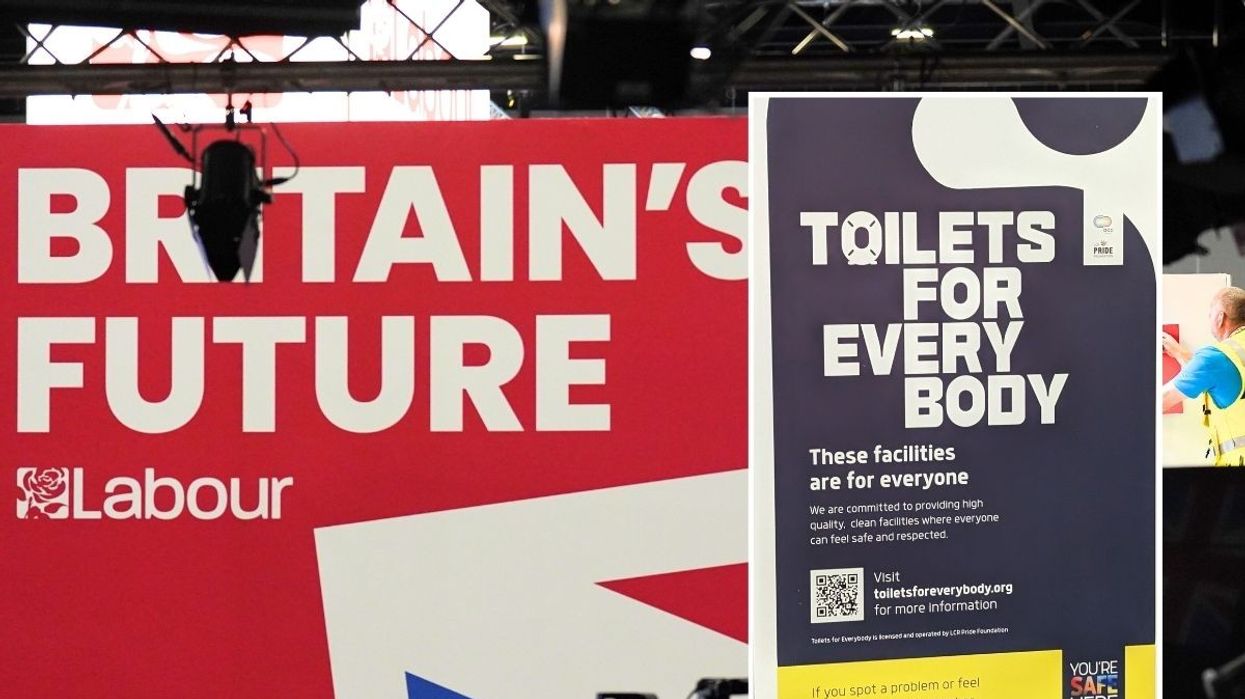 Gender neutral toilets sign at Labour conference