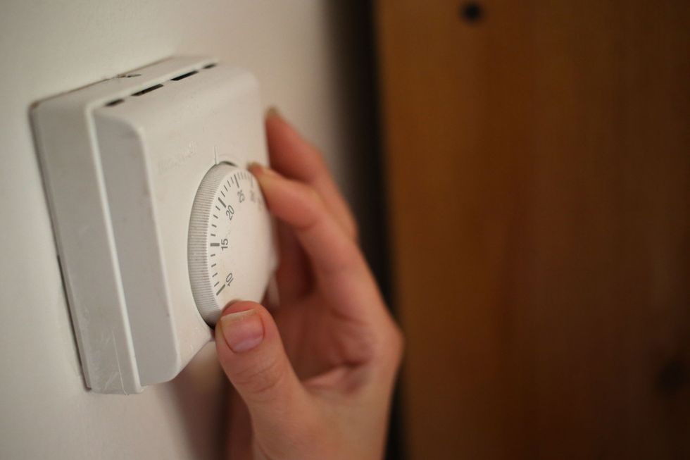 General view of a central heating themostat.