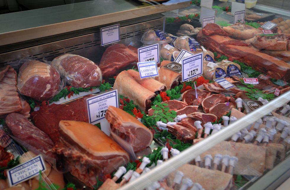 General view of meat in Jago Butchers in Chelsea, London