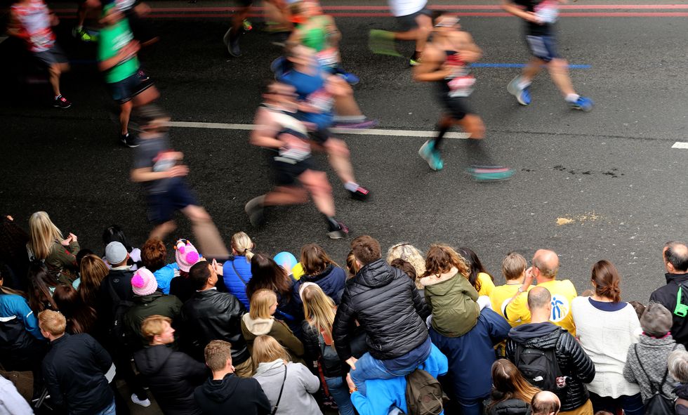 General view of runners during the 2019 Virgin Money London Marathon.