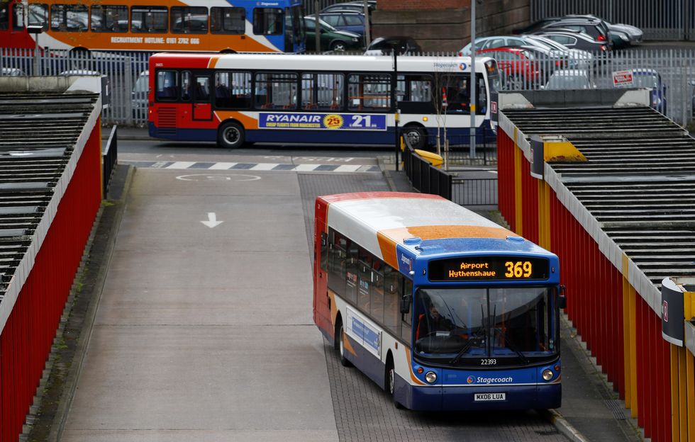 General view of Stagecoach buses in Stockport bus station.