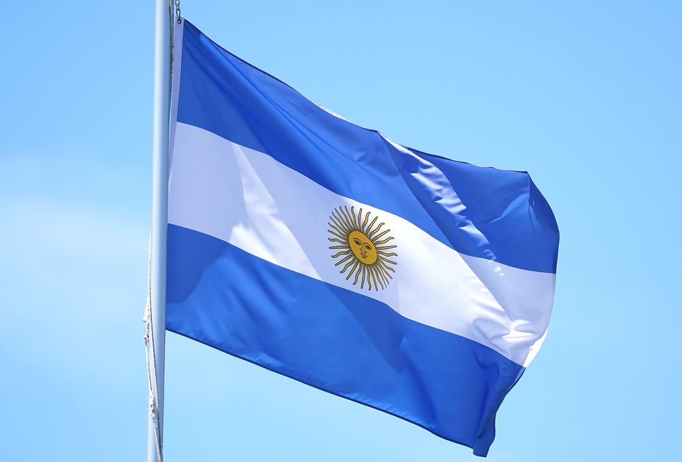 General view of the flag of Argentina at Shiokaze Park on the fourteenth day of the Tokyo 2020 Olympic Games in Japan. Picture date: Friday August 6, 2021.