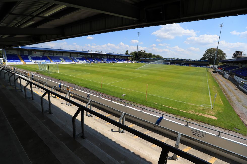 General view of the pitch at Chester FC's stadium