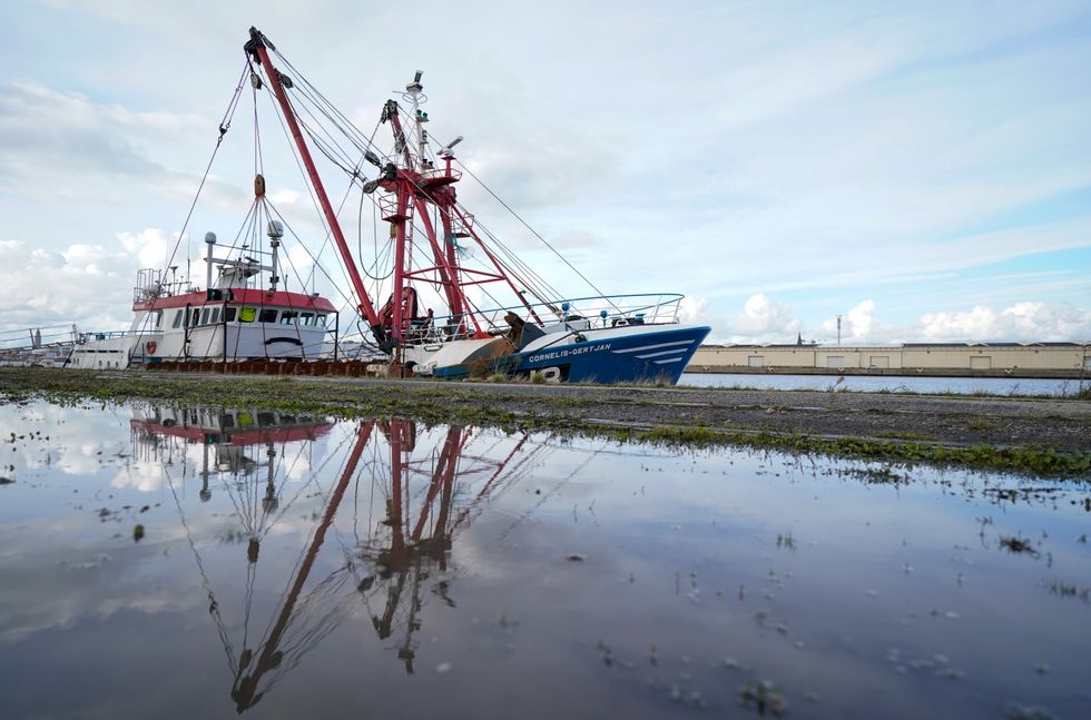 General view of the Scottish-registered scallop dredger, the Cornelis Gert Jan, which was held in Le Havre, following a dispute between the UK and France over the number of licences issued to French fishing vessels by the UK.