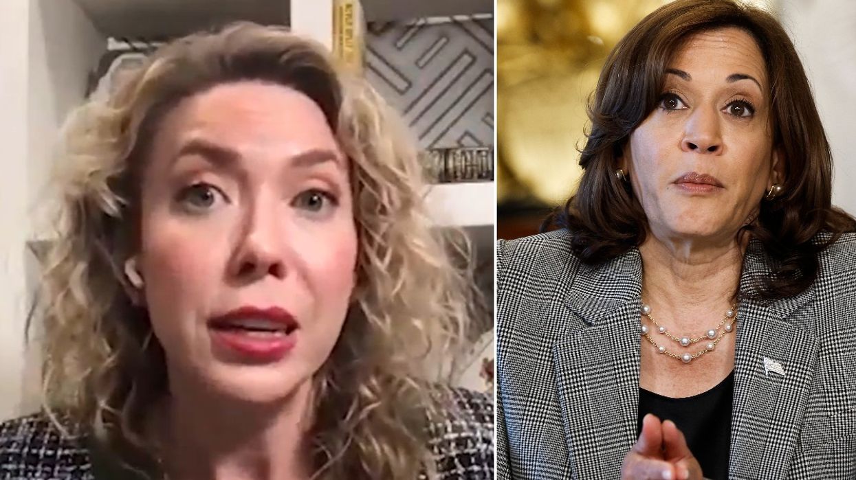 Genevieve Collins and Kamala Harris