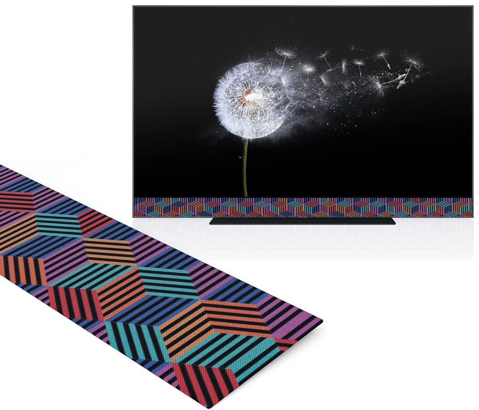 Geometric speaker cover for the Sky Glass TV