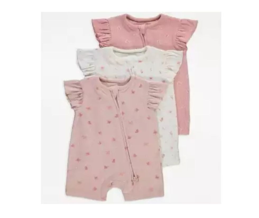 George Baby 3PK Zip Rompers