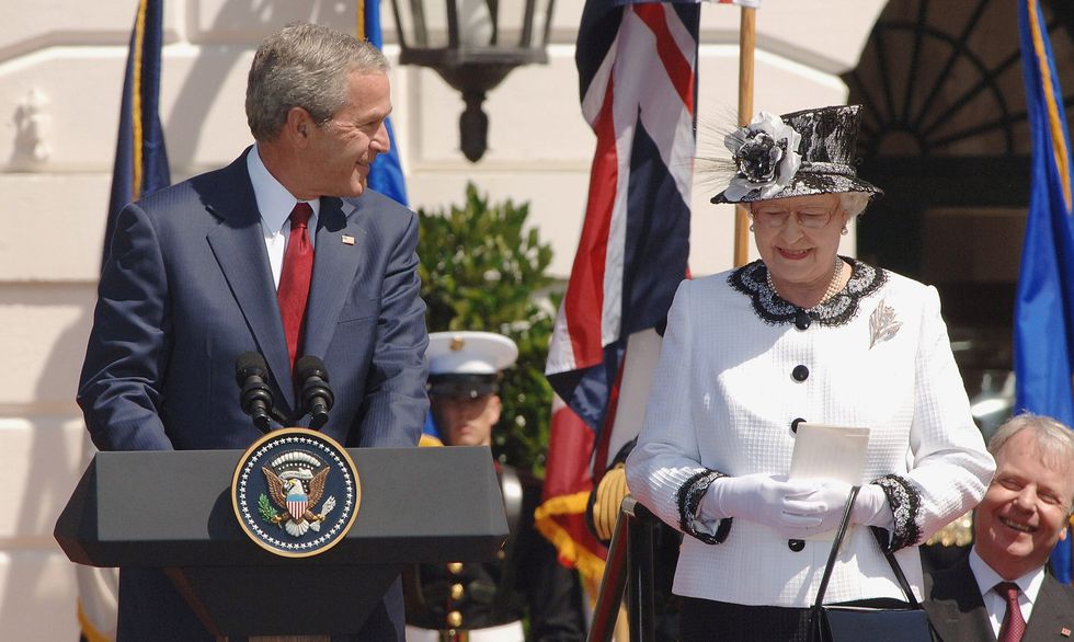 George Bush and Queen Elizabeth II