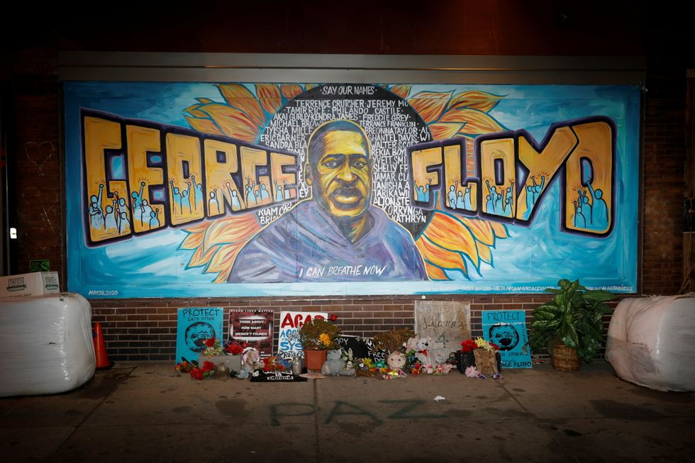 George Floyd mural at 38th Street and Chicago Avenue
