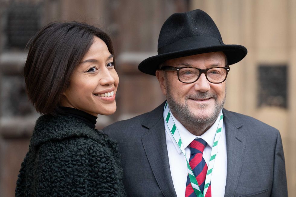 George Galloway, with his wife Putri Gayatri Pertiwi, were stoppedu200b