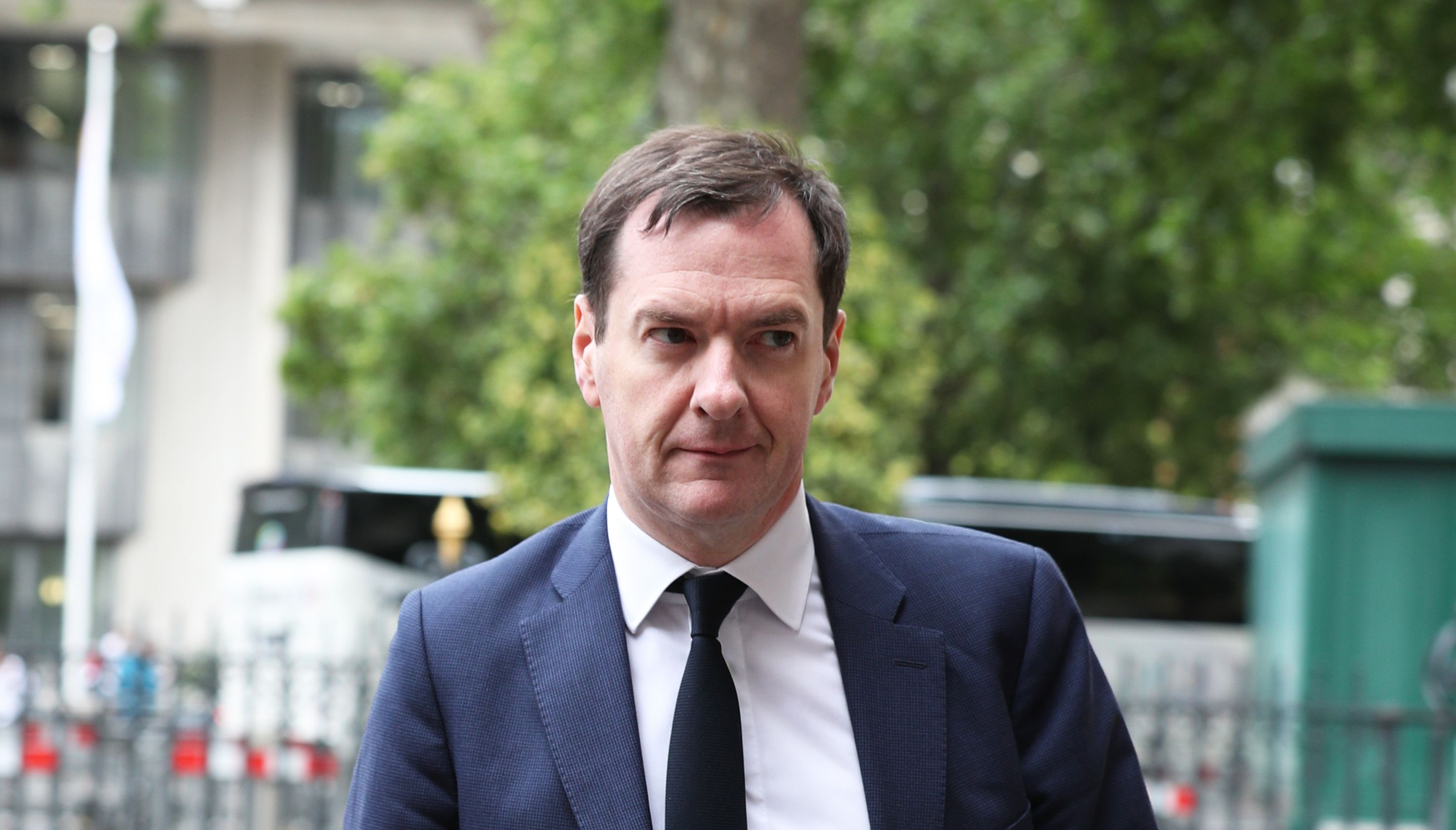 George Osborne arrives for a service of thanksgiving for the life and work of former Cabinet Secretary Lord Heywood at Westminster Abbey in London.