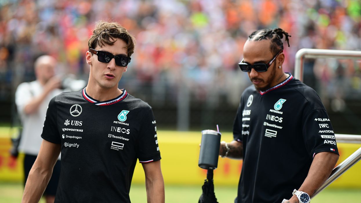 George Russell held off Lewis Hamilton to win the Belgian Grand Prix