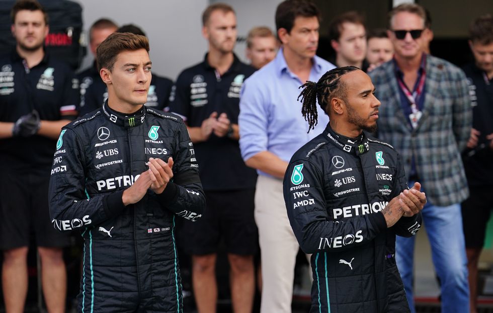 George Russell is leading Lewis Hamilton in qualifying