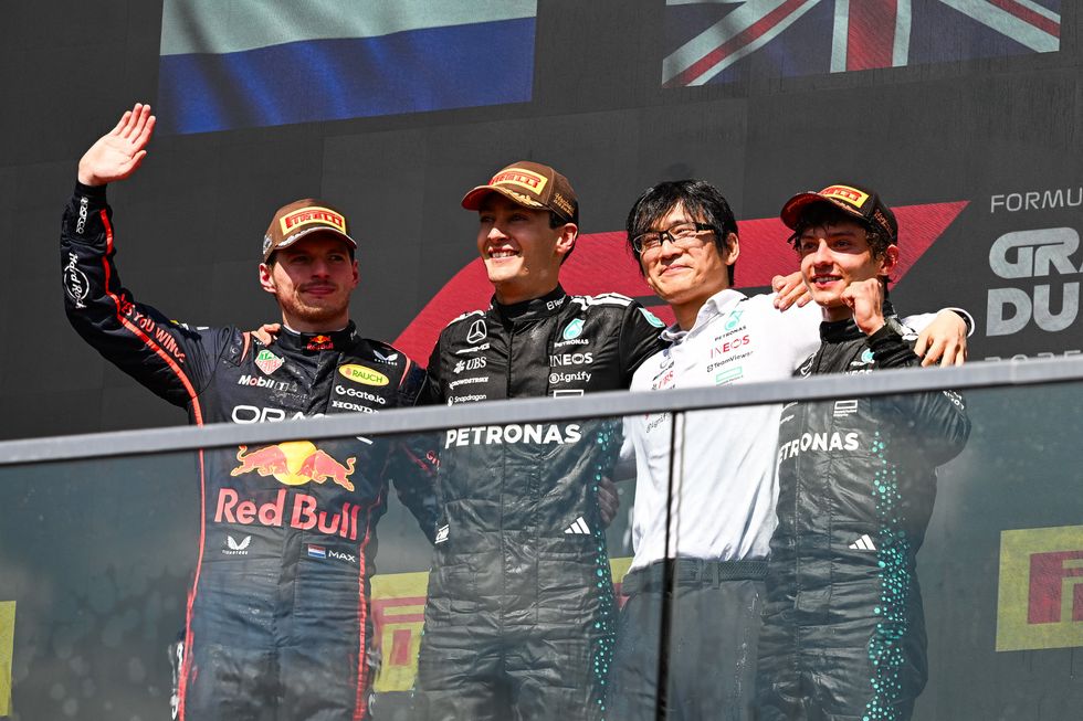 George Russell, Max Verstappen, Kimi Antonelli
