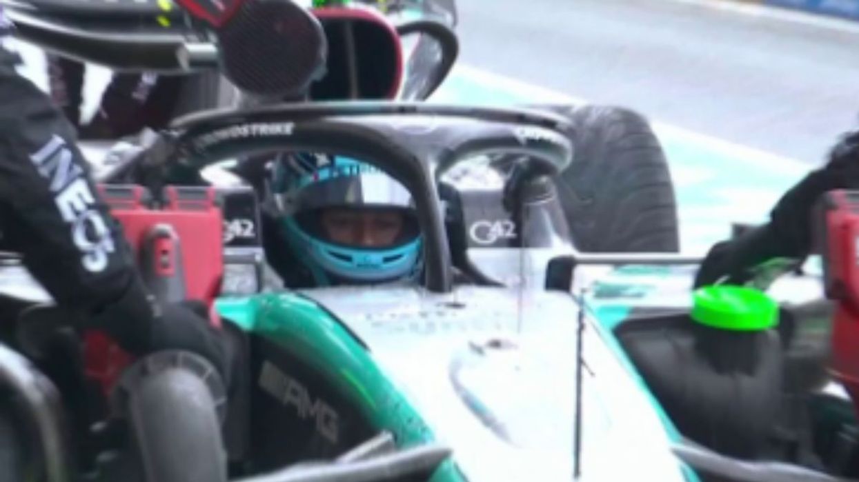 George Russell was forced to retire his car