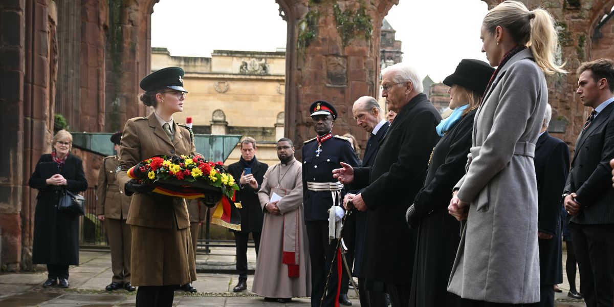 German President visits Nazi bomb site in Coventry alongside Duke of Kent German President visits Nazi bomb site in Coventry alongside Duke of Kent