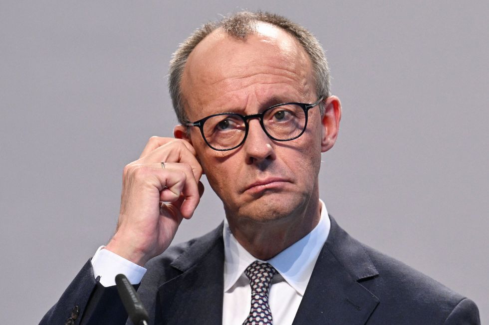 Germany's chancellor-in-waiting and leader of the Christian Democratic Union party (CDU) Friedrich Merz l\u200b