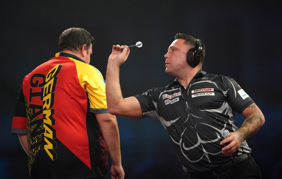 Gerwyn Price wore ear defenders at last year's World Championships