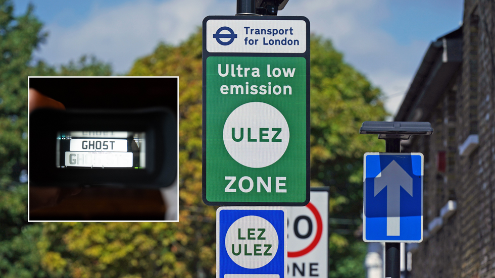 Ghost number plate and Ulez sign