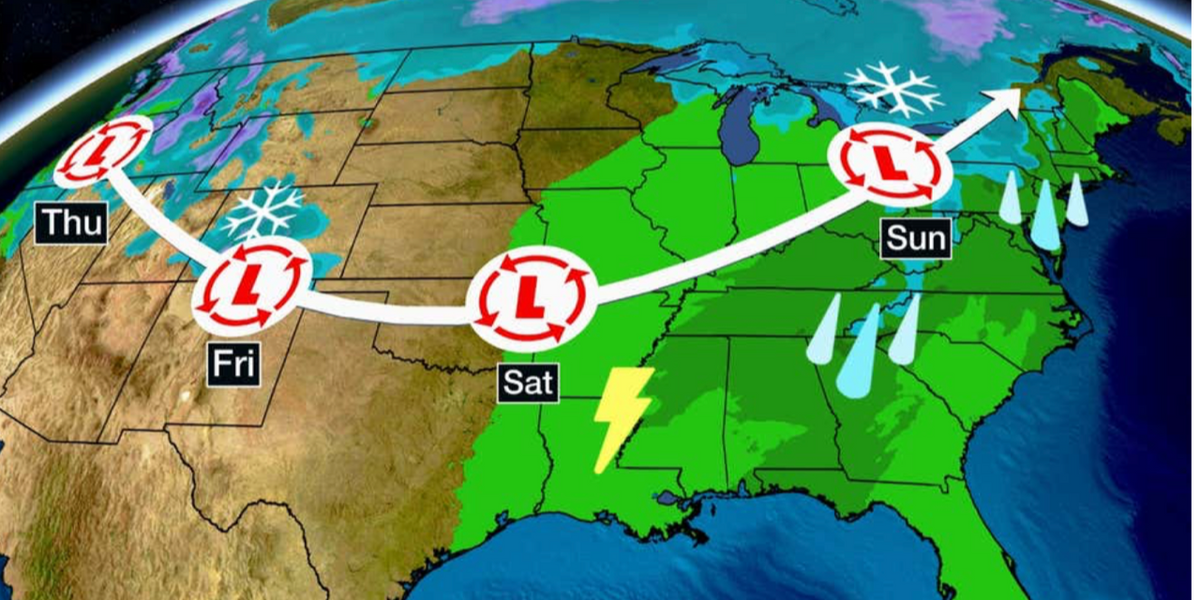 NextImg:US weather: Major cross-country storm to bring FIVE DAYS of torrential rain, hail, snow and tornadoes