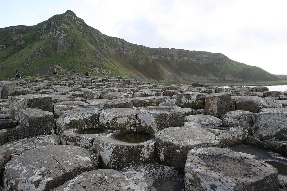 Giant\u2019s Causeway mountain and rocks