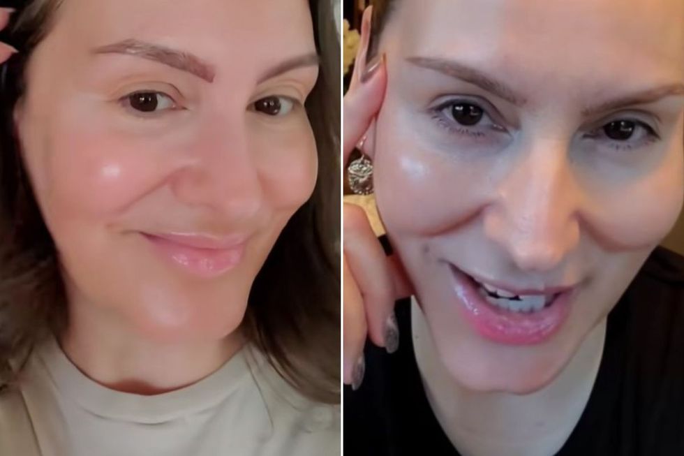 Gigi showing off her beautiful skin