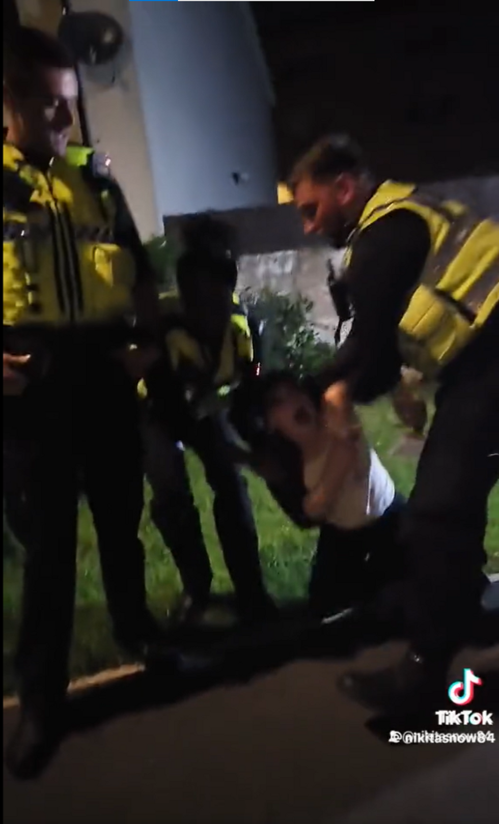 Girl being dragged away