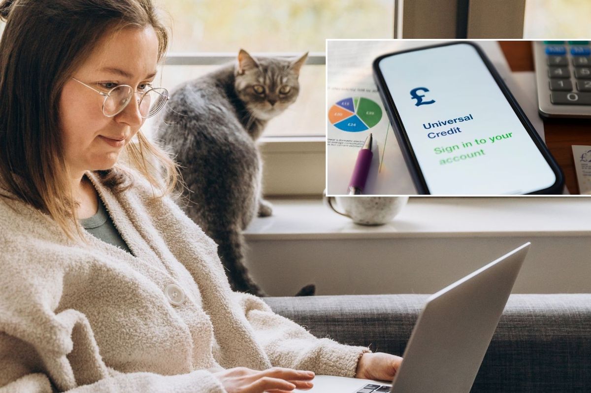Girl on laptop and Universal Credit login