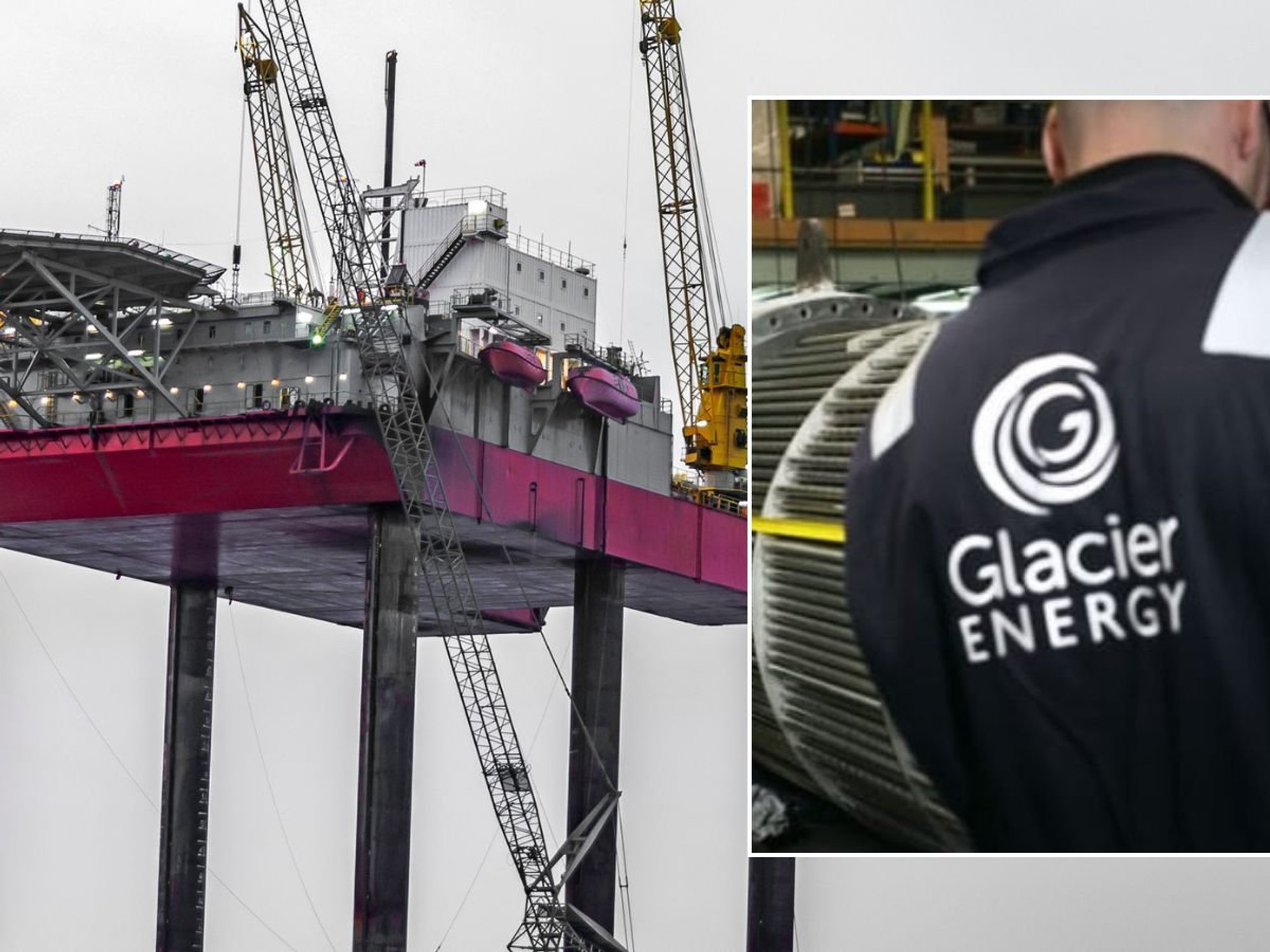 Glacier Energy worker and North Sea oil rig