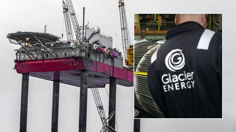 Glacier Energy worker and North Sea oil rig